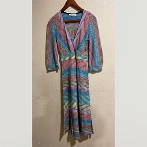 Aldomartins Multi Colorful ZigZag Knit Mini Dress